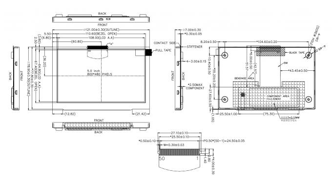 5 Inch 1000 Nits High Brightness LCD IPS 800×480 Industrial Display Module Optional Touch Panel 0